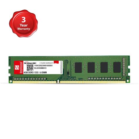 1333mhz ddr3 memory|Simmtronics 4GB DDR3 Desktop RAM 1333 MHz (PC 10600) .